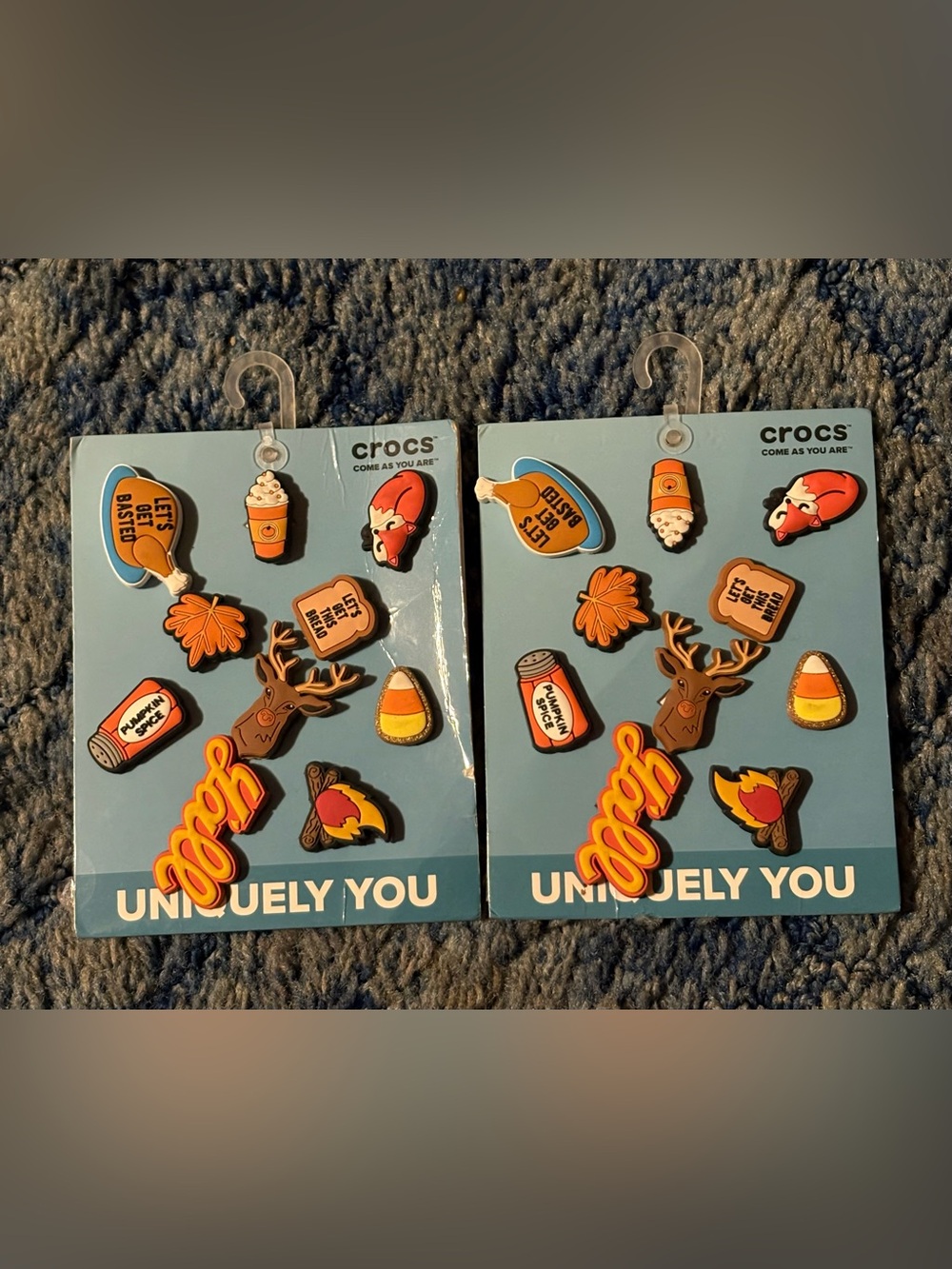 2 PACKS!!! CROCS Orange & Brown Fall Jibbitz Charm Pack - 10 Autumn Shoe Charms